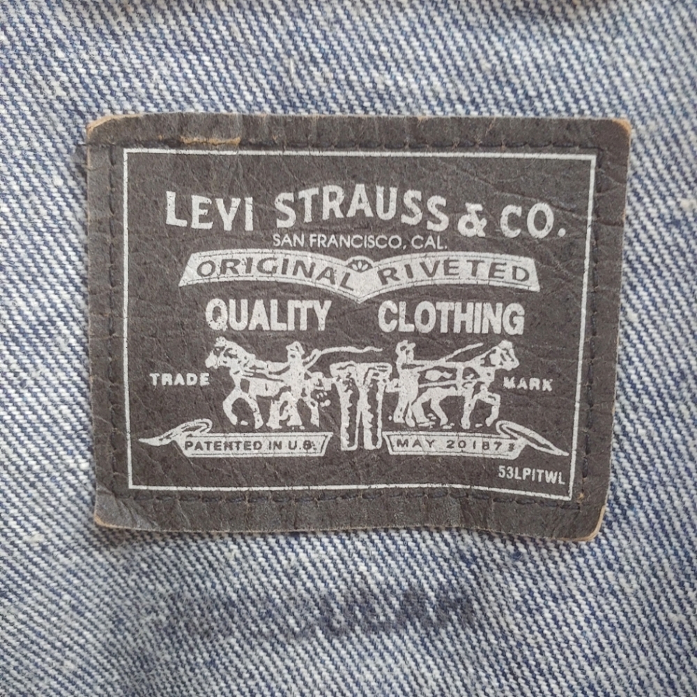 Rare Vintage 80's Levi's Blue Denim Chore Jacket Men's Size XL Made In Canada - Picture 10 of 15